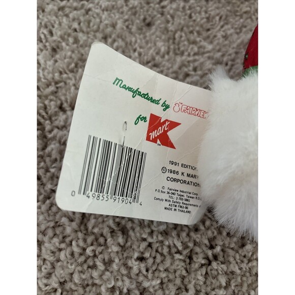 NEW With Tags Vintage 1986 K-Mart Collectible Stuffed Christmas Teddy Bear - Picture 6 of 7